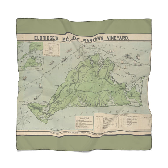 Eldridge Martha's Vineyard Map Scarf - Stone & Shoal