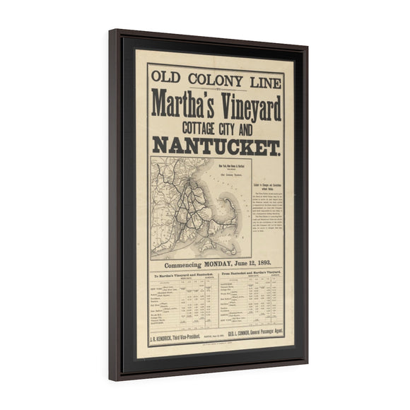 1893 Old Colony Line to Martha's Vineyard Framed Premium Gallery Wrap Canvas - Stone & Shoal