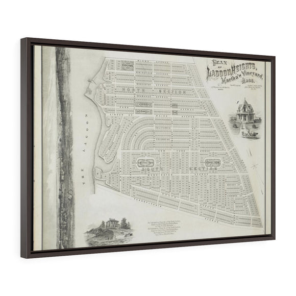 1873 Pease Plan of Lagoon Heights Premium Gallery Wrap Canvas - Stone & Shoal